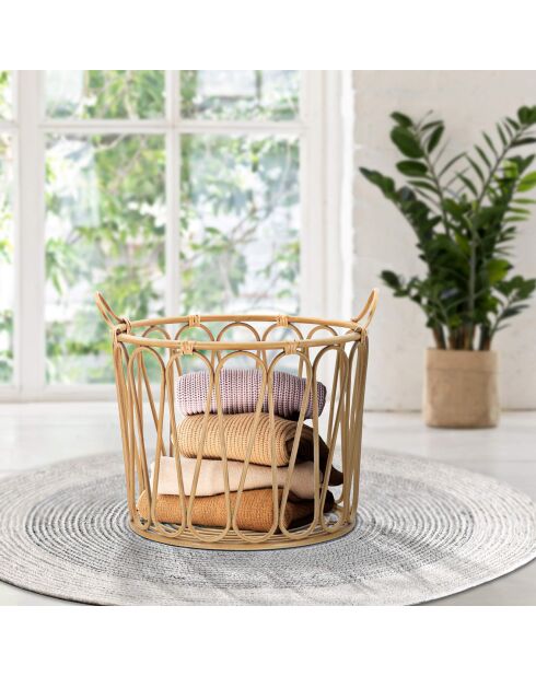 Panier Panama  marron - D.49.6x42 cm
