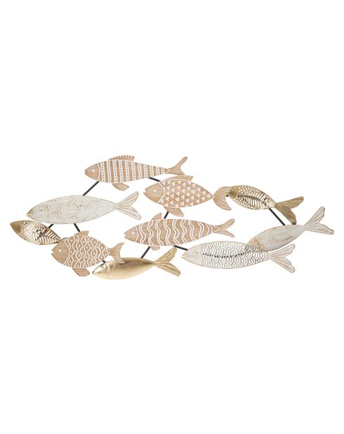 Decorazione da parete multicolore a forma di pesce - 118x5,7x46,4 cm