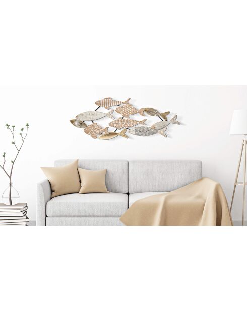 Decorazione da parete multicolore a forma di pesce - 118x5,7x46,4 cm