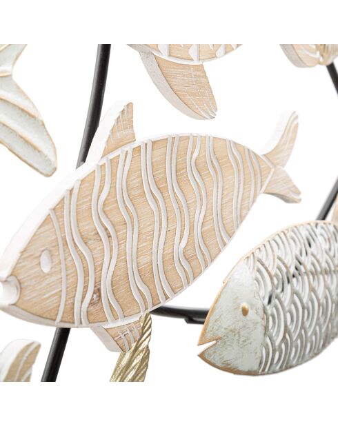 Decorazione da parete multicolore a forma di pesce - 118x5,7x46,4 cm