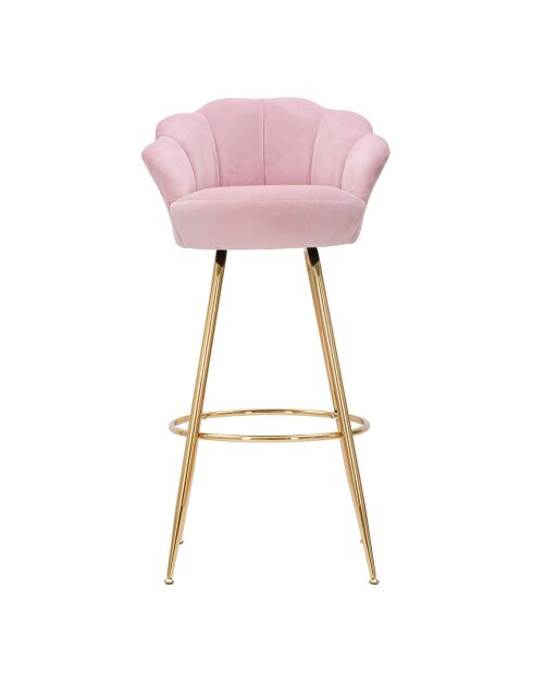 Tabouret de bar Vienne rose/doré - 55x53x110 cm