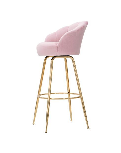 Tabouret de bar Vienne rose/doré - 55x53x110 cm