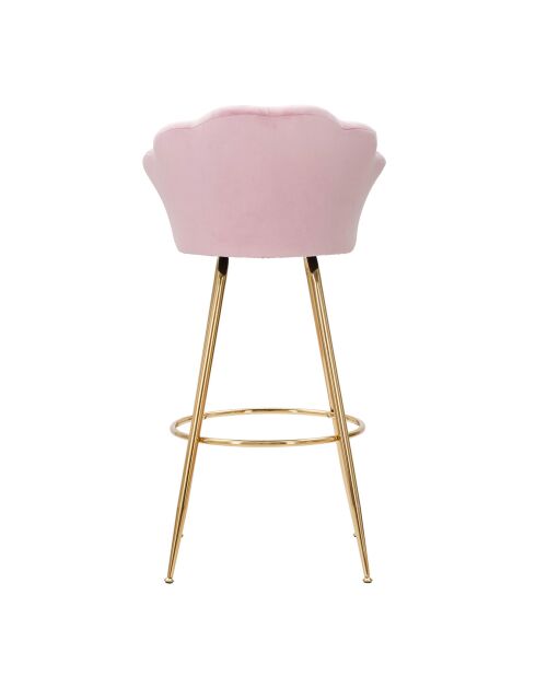 Tabouret de bar Vienne rose/doré - 55x53x110 cm