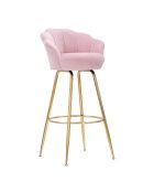 Tabouret de bar Vienne rose/doré - 55x53x110 cm
