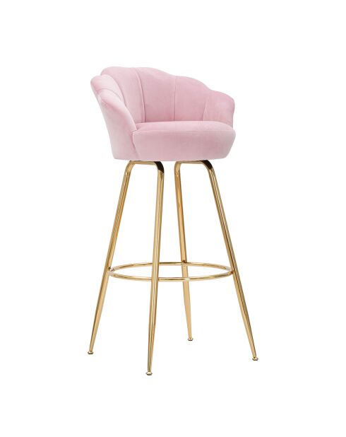 Tabouret de bar Vienne rose/doré - 55x53x110 cm