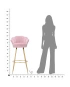Tabouret de bar Vienne rose/doré - 55x53x110 cm