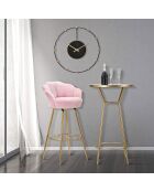 Tabouret de bar Vienne rose/doré - 55x53x110 cm