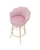Tabouret de bar Vienne rose/doré - 55x53x110 cm