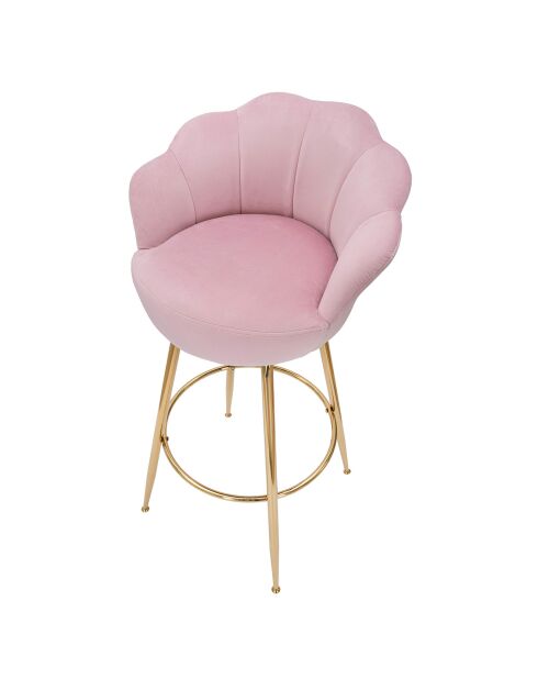 Tabouret de bar Vienne rose/doré - 55x53x110 cm