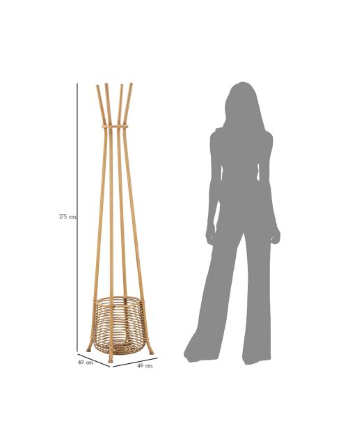 Porte-manteau et parapluie marron - D.49x49x175 cm