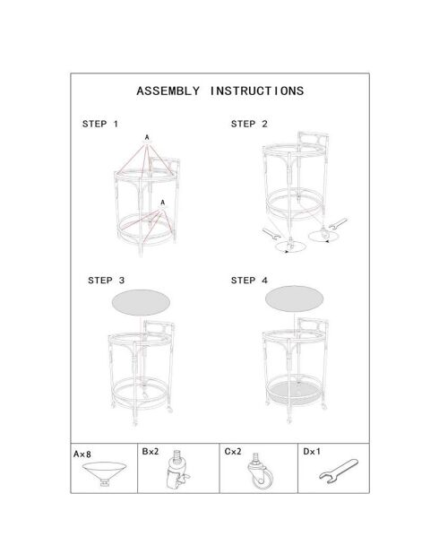 Runder brauner Panamawagen - D.51x74 cm