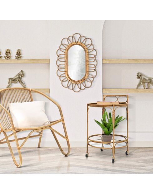 Runder brauner Panamawagen - D.51x74 cm