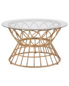 Table Basse ronde Panama marron - D.75x44.5 cm