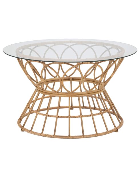 Table Basse ronde Panama marron - D.75x44.5 cm