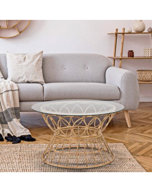 Mesita redonda Panama marrón - D.75x44.5 cm