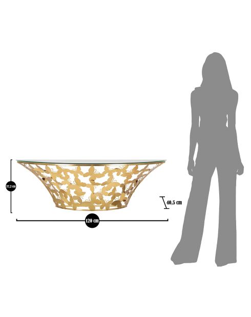 Console Murale Papillons  doré - 120x40.5x37.2 cm