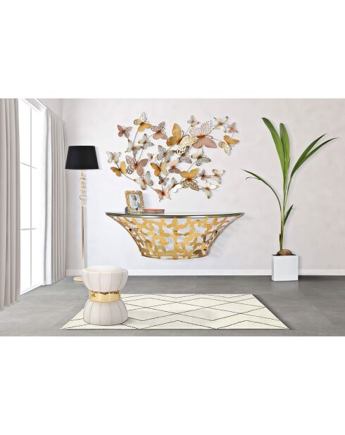 Console Murale Papillons  doré - 120x40.5x37.2 cm