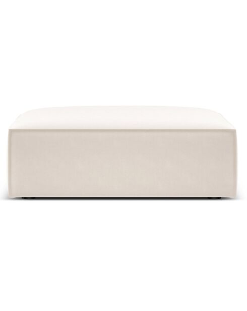 Pouf Velours Vanda beige clair - 100x80x36 cm