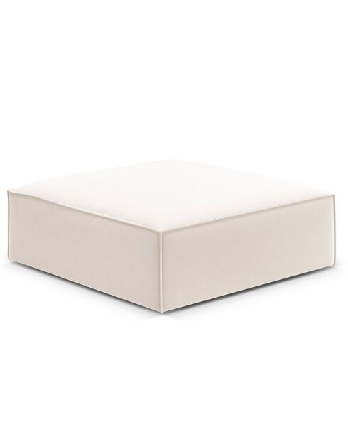 Pouf Velours Vanda beige clair - 100x80x36 cm