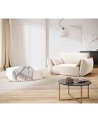 Pouf Velours Vanda beige clair - 100x80x36 cm