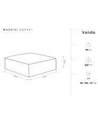 Pouf Velours Vanda beige clair - 100x80x36 cm