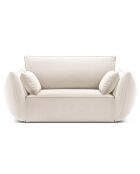 Fauteuil Velours Vanda beige clair - 128x100x85 cm