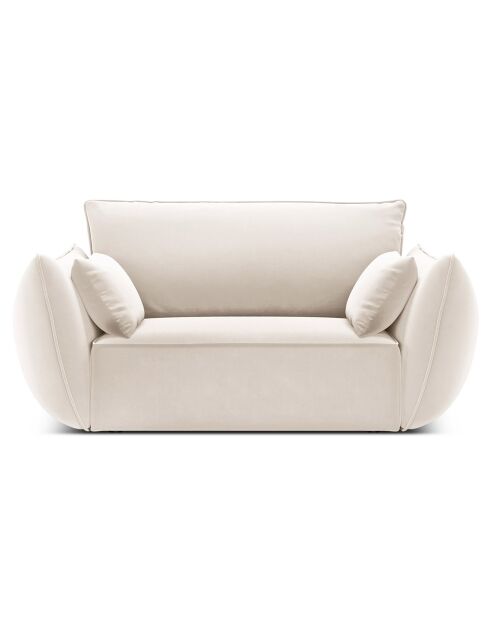 Fauteuil Velours Vanda beige clair - 128x100x85 cm