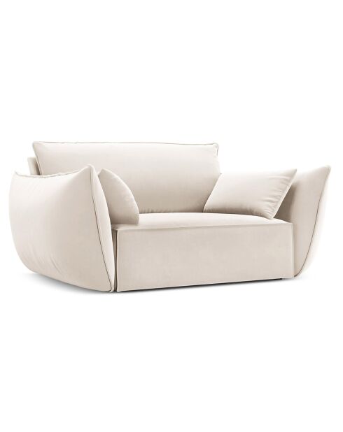 Fauteuil Velours Vanda beige clair - 128x100x85 cm
