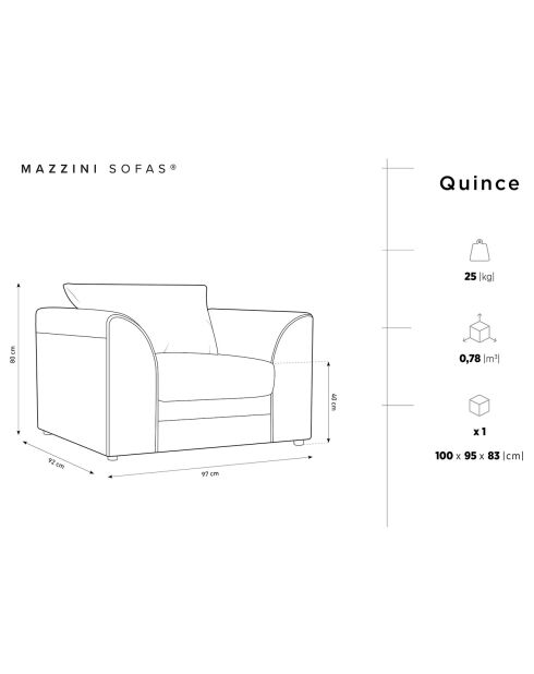 Fauteuil Quince gris foncé - 97x92x80 cm