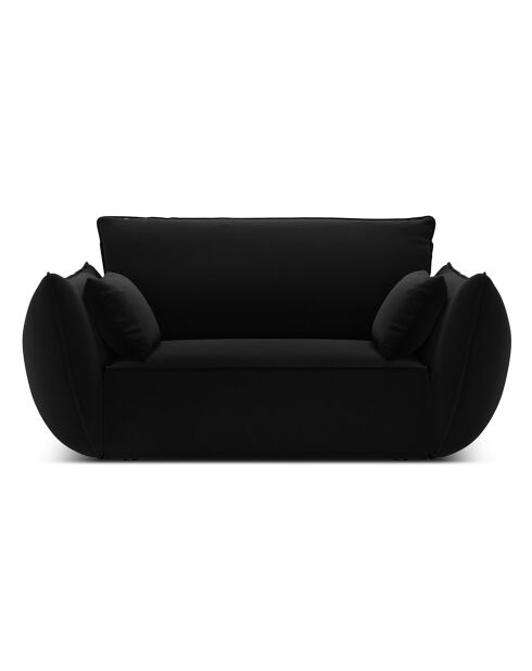 Fauteuil Velours Vanda noir - 128x100x85 cm