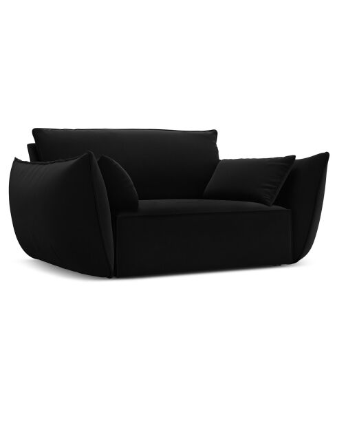 Fauteuil Velours Vanda noir - 128x100x85 cm