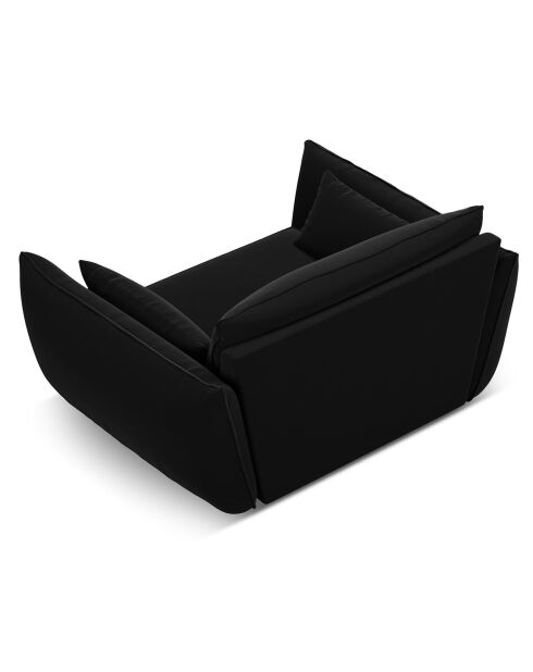 Fauteuil Velours Vanda noir - 128x100x85 cm