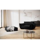 Fauteuil Velours Vanda noir - 128x100x85 cm