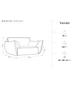 Fauteuil Velours Vanda noir - 128x100x85 cm