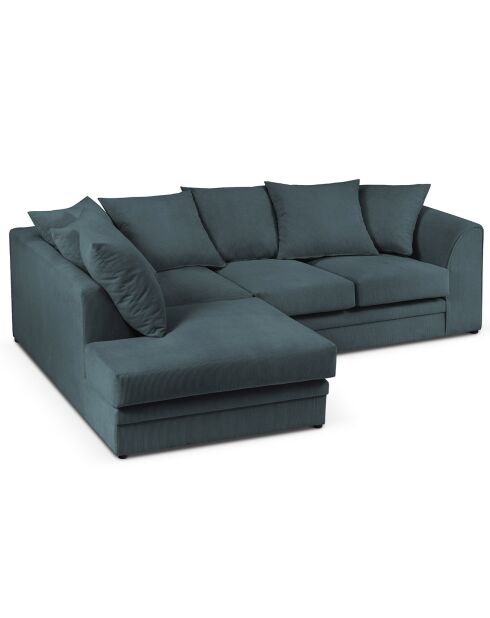 Canapé d'angle gauche Quince 4 Places bleu - 221x171x80 cm