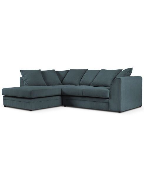 Canapé d'angle gauche Quince 4 Places bleu - 221x171x80 cm