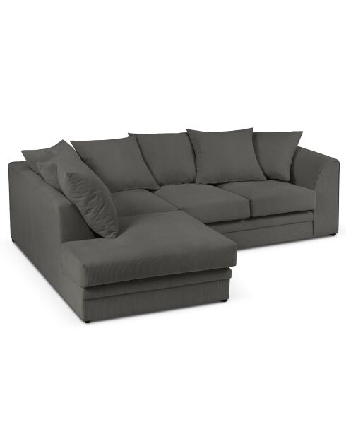 Canapé d'angle gauche Quince 4 Places gris foncé - 221x171x80 cm