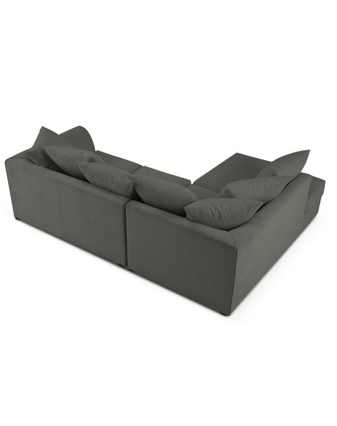 Canapé d'angle gauche Quince 4 Places gris foncé - 221x171x80 cm