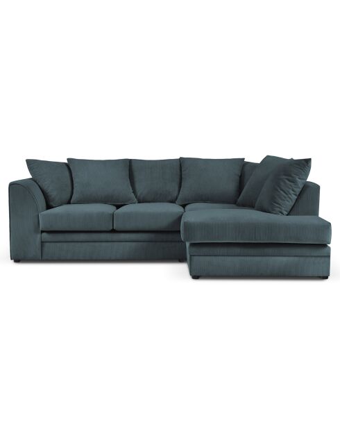 Canapé d'angle droit Quince 4 Places bleu - 221x171x80 cm