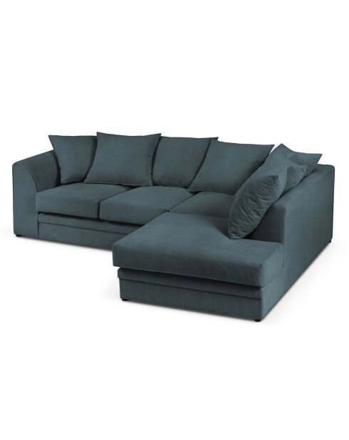 Canapé d'angle droit Quince 4 Places bleu - 221x171x80 cm