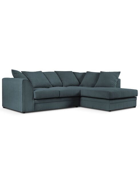 Canapé d'angle droit Quince 4 Places bleu - 221x171x80 cm