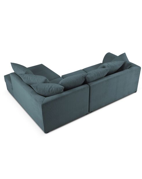 Canapé d'angle droit Quince 4 Places bleu - 221x171x80 cm