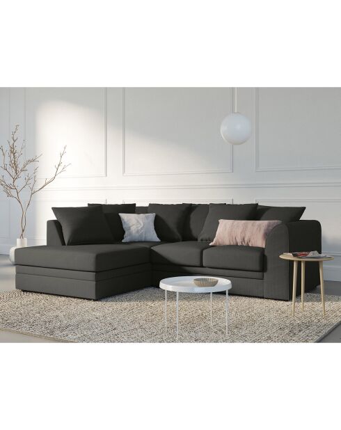 Canapé d'angle gauche Quince 4 Places gris foncé - 221x171x80 cm