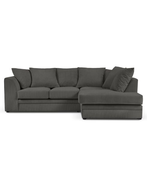 Canapé d'angle droit Quince 4 Places gris foncé - 221x171x80 cm
