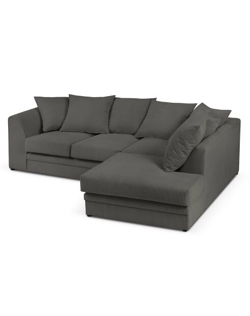 Canapé d'angle droit Quince 4 Places gris foncé - 221x171x80 cm