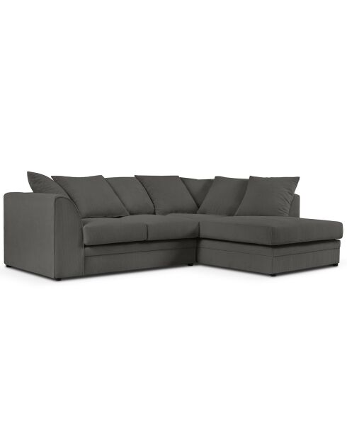 Canapé d'angle droit Quince 4 Places gris foncé - 221x171x80 cm