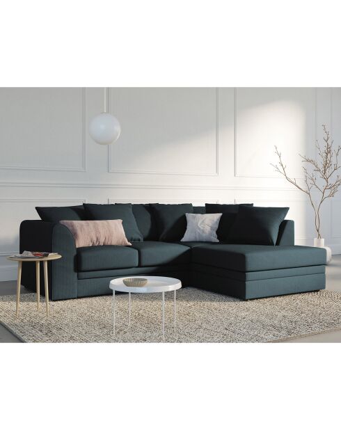 Canapé d'angle droit Quince 4 Places bleu - 221x171x80 cm