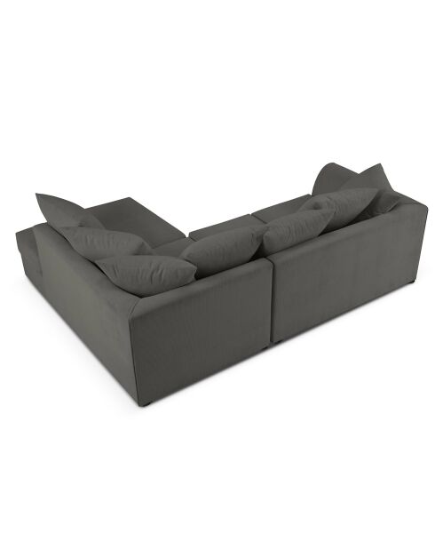 Canapé d'angle droit Quince 4 Places gris foncé - 221x171x80 cm
