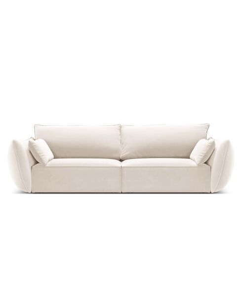 Canapé Velours Vanda 3 Places beige clair - 208x100x85 cm