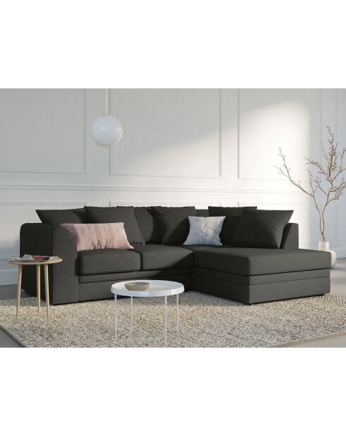 Canapé d'angle droit Quince 4 Places gris foncé - 221x171x80 cm